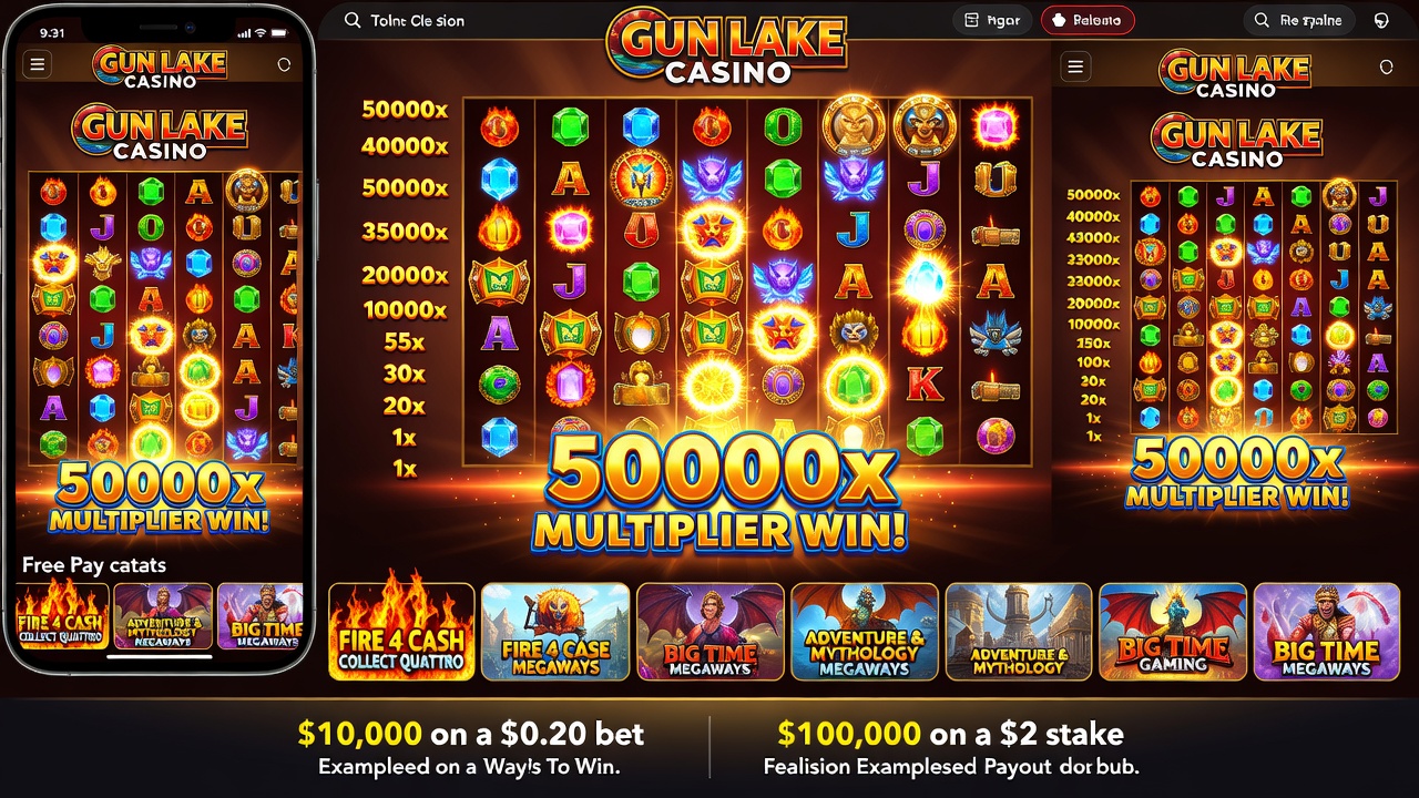 Biggest Megaways Slots Payouts: Play Gun Lake Casino, Pay 50000x